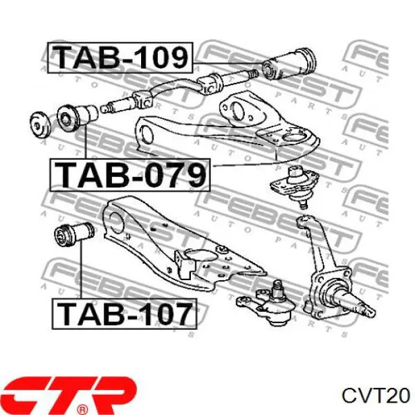 Сайлентблок передней подвески CTR CVT20 цена, от 7.72 USD