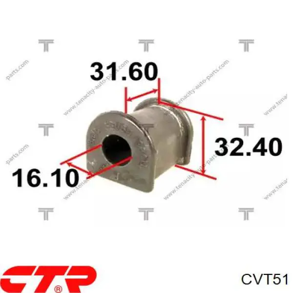 Втулка стабилизатора переднего CVT51 CTR