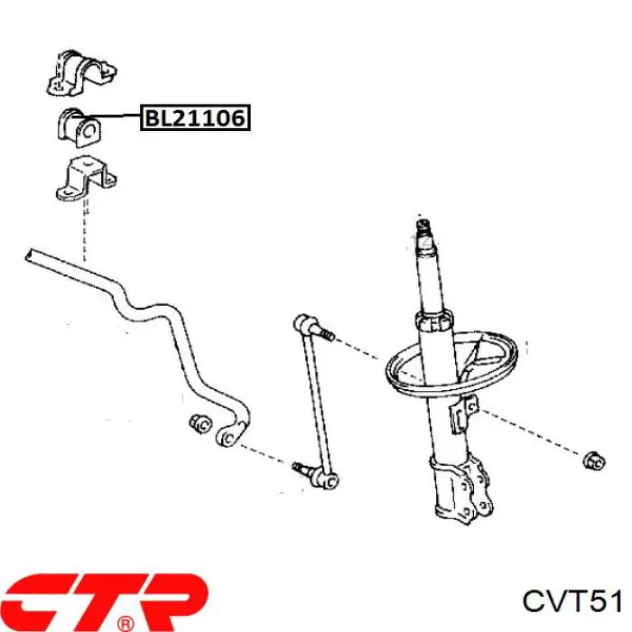 CVT51 CTR Разрезная втулка стабилизатора