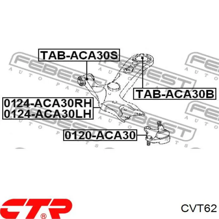 Сайлентблок передней подвески CTR CVT62 цена, от 5.81 USD