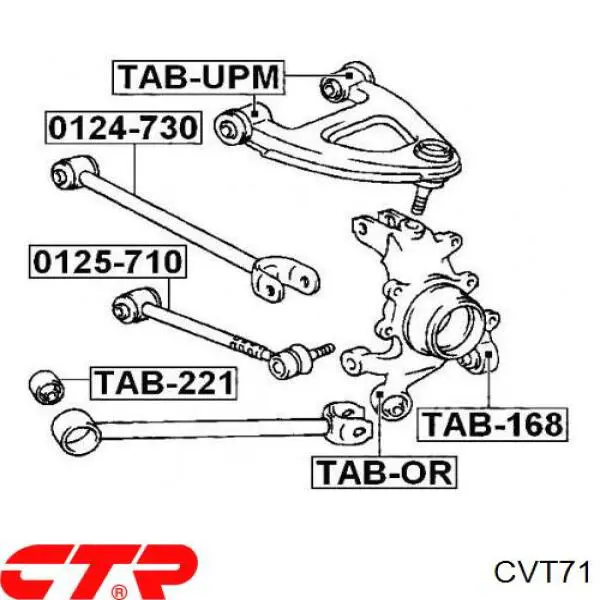 Купить CVT71 CTR Сайлентблок цапфы задней