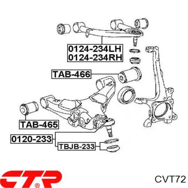Купить CVT72 CTR Сайлентблок переднего верхнего рычага