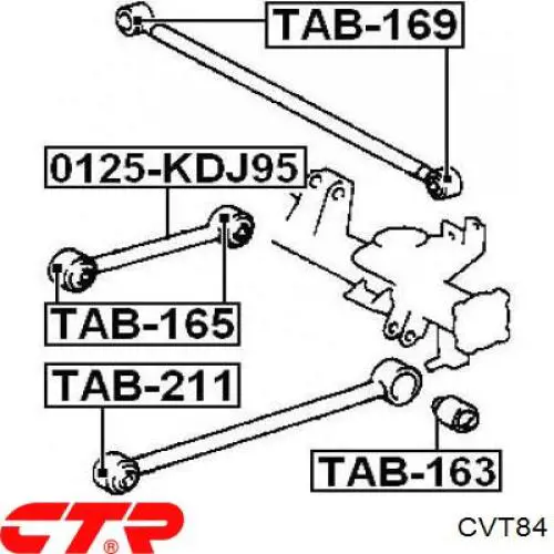 Купить CVT84 CTR Сайлентблок тяги поперечной (задней подвески)