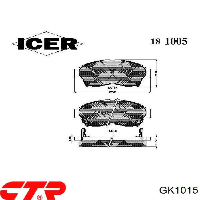 GK1015 CTR Колодки передние