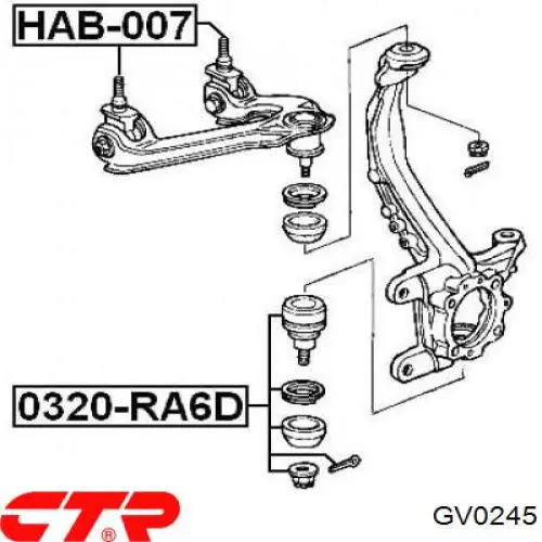 GV0245 CTR Сайлентблок верхней передней подвески
