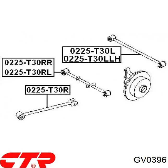 Сайлентблок поперечного заднего рычага CTR GV0396
