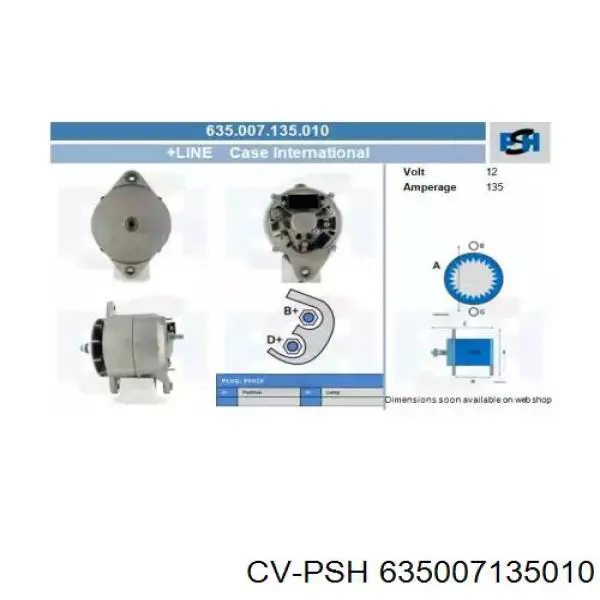 Генератор 635007135010 CV PSH