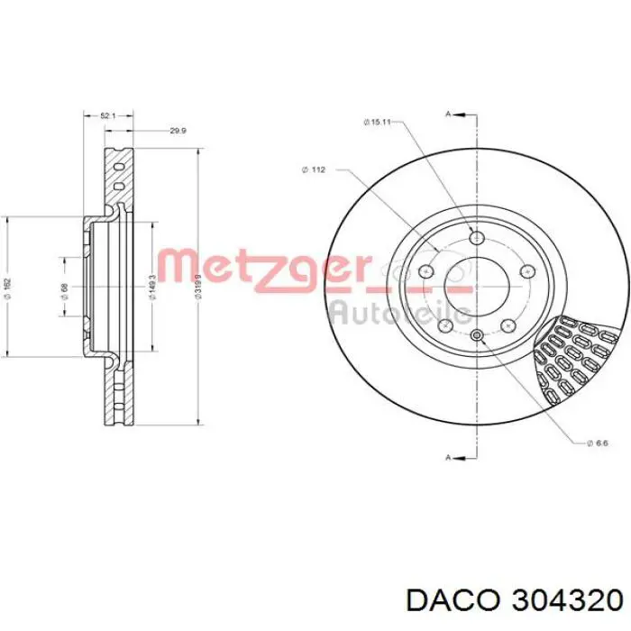 304320 Daco Тормозной барабан