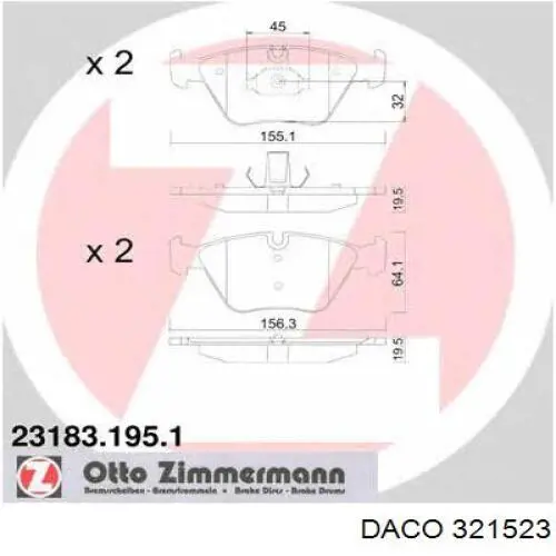 Колодки Daco 321523 цена, от 28.12 USD