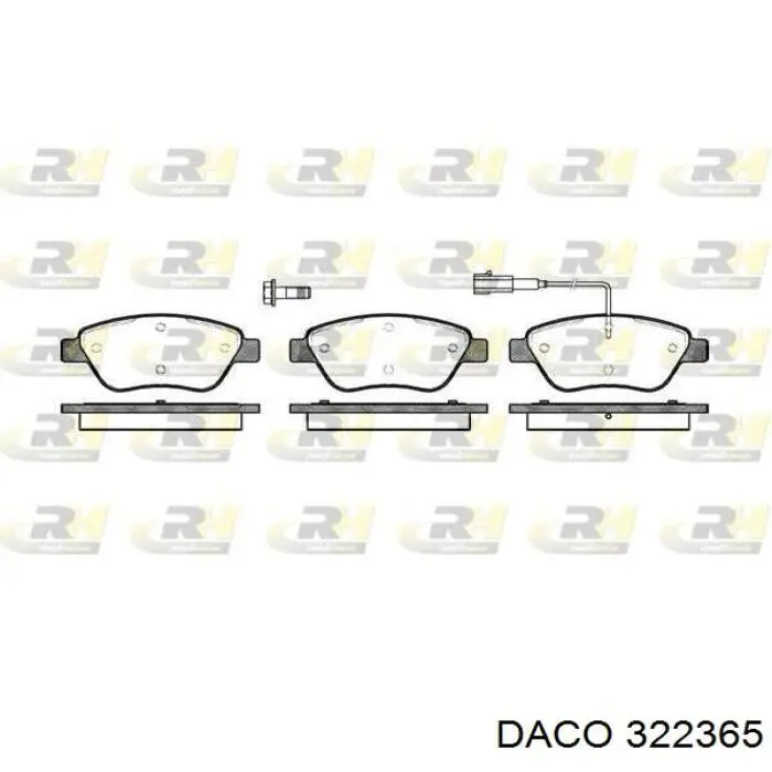 Передние тормозные колодки 322365 Daco