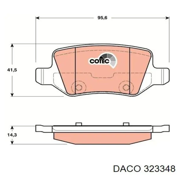 Задние тормозные колодки 323348 Daco