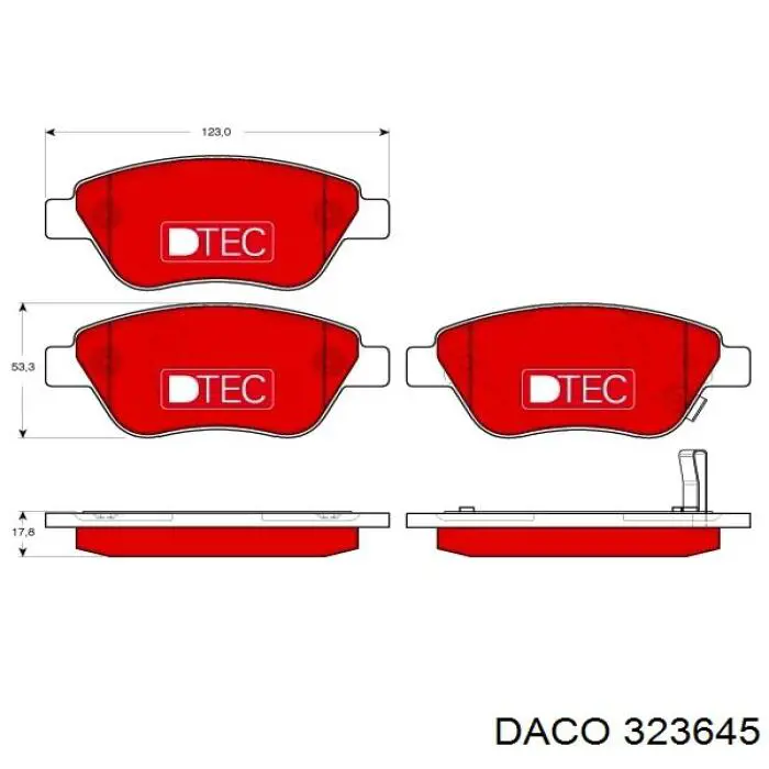 Колодки Daco 323645 цена, от 19.31 USD