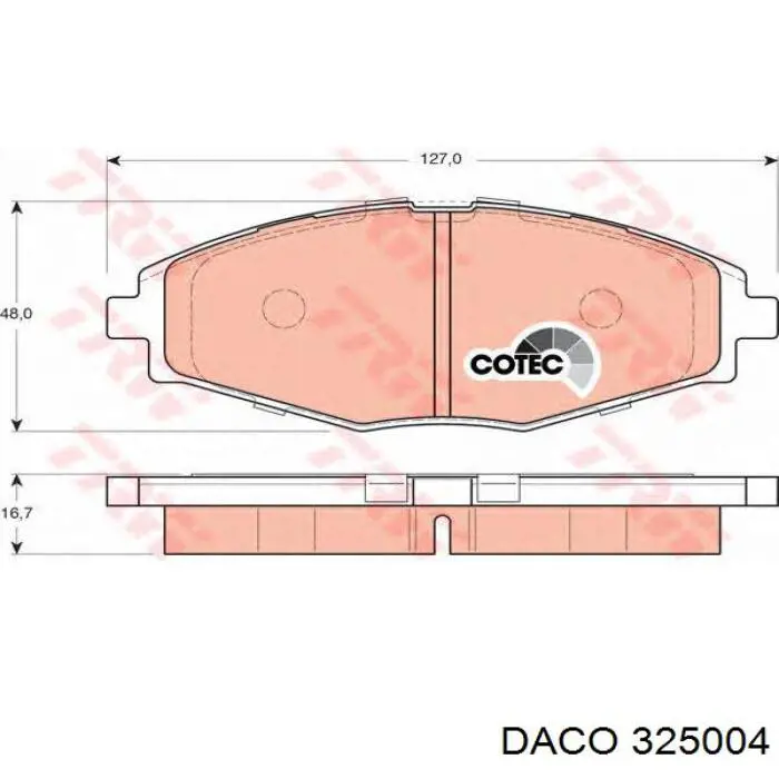 Купить 325004 Daco Колодки тормозные