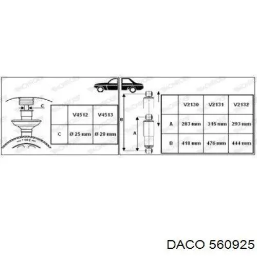 Амортизатор задний 560925 Daco