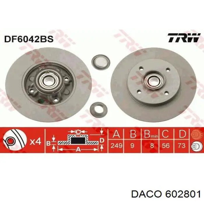 Тормозные диски 602801 Daco