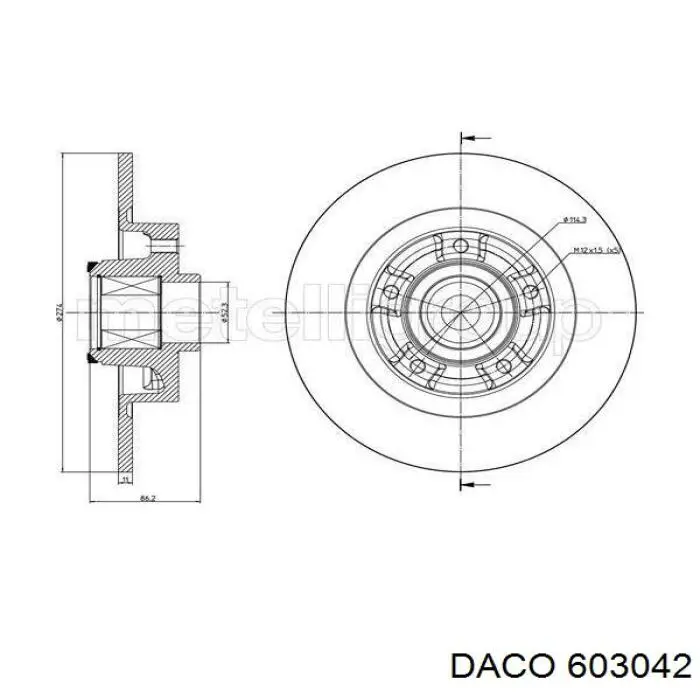 Купить 603042 Daco Диск тормозной задний