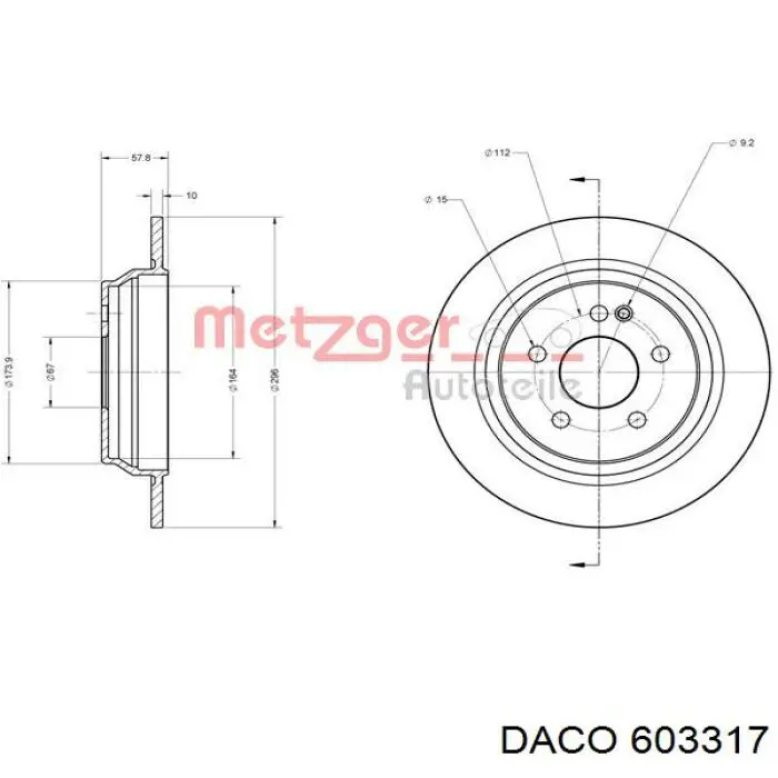 603317 Daco Дисковый тормоз