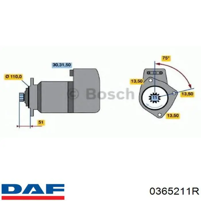 Стартер двигателя DAF 0090690