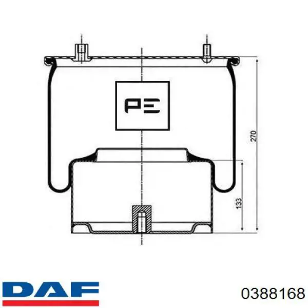 Купить 0388168 DAF Пневмоподушка (пневморессора) моста заднего