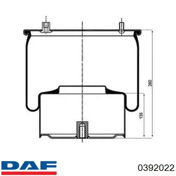 Купить 0392022 DAF Пневмоподушка (пневморессора) моста заднего