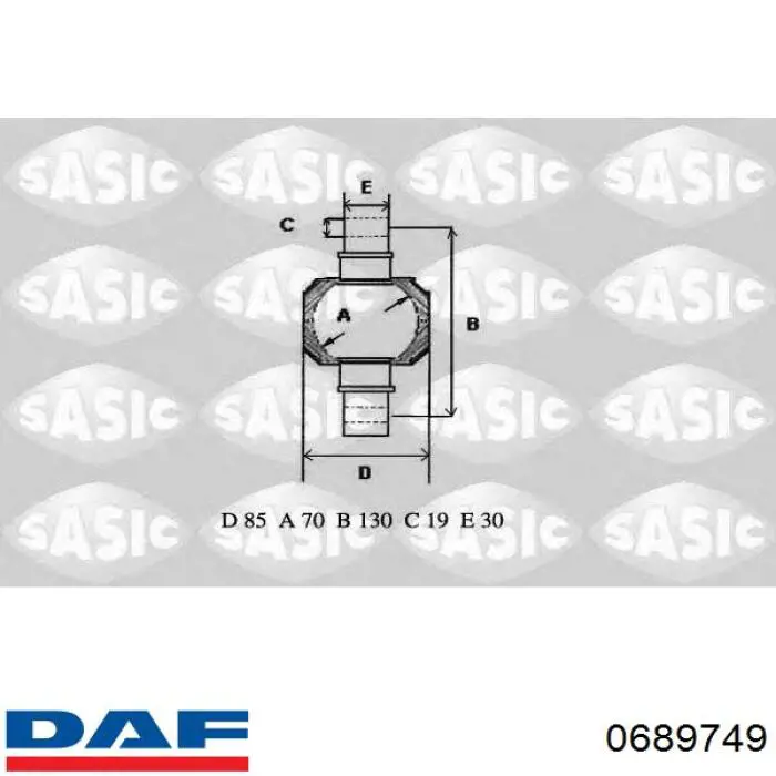 Купить 0689749 DAF Сайлентблок задней реактивной тяги