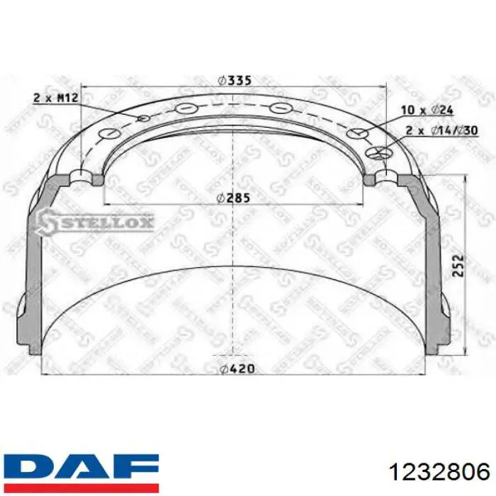 Барабан тормозной задний DAF 1232806 цена, от 176.19 USD