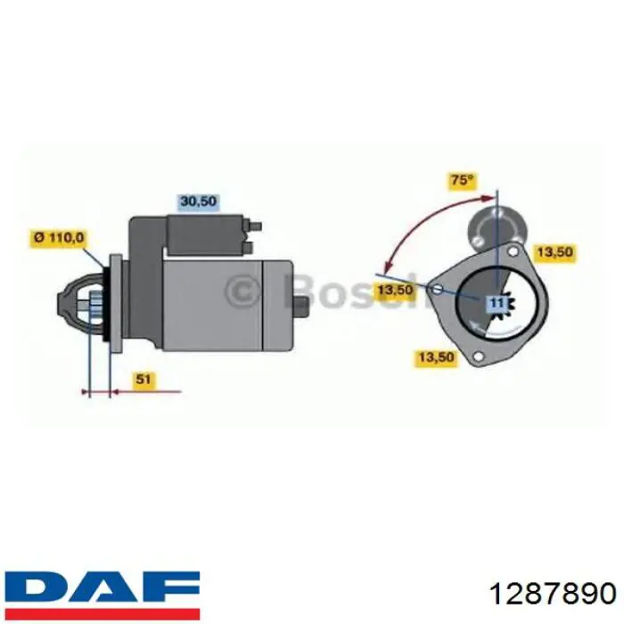 1287890 DAF Стартер автомобиля
