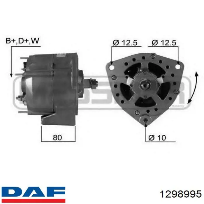 Автомобильный генератор DAF 1298995 цена, от 165.17 USD