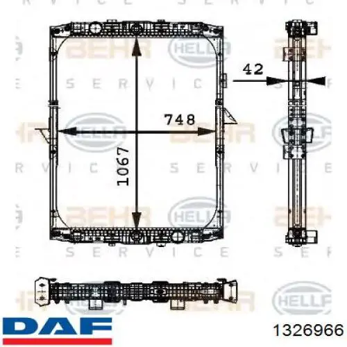 Купить 1326966 DAF Радиатор водяной