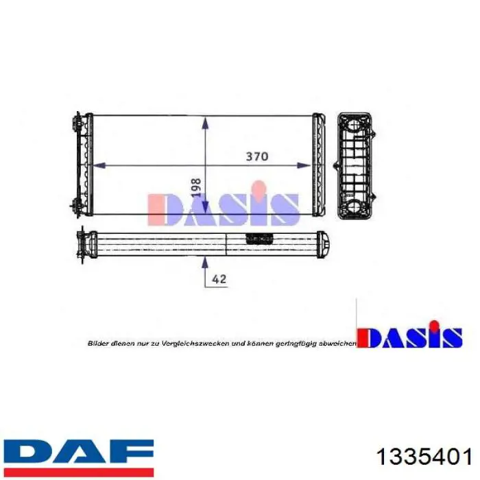 1335401 DAF Радиатор отопителя салона