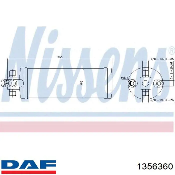 Осушитель кондиционера DAF 1356360 цена, от 18.36 USD