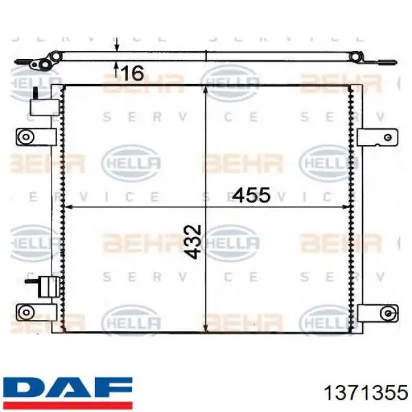 Купить 1371355 DAF Радиатор системы охлаждения кондиционера