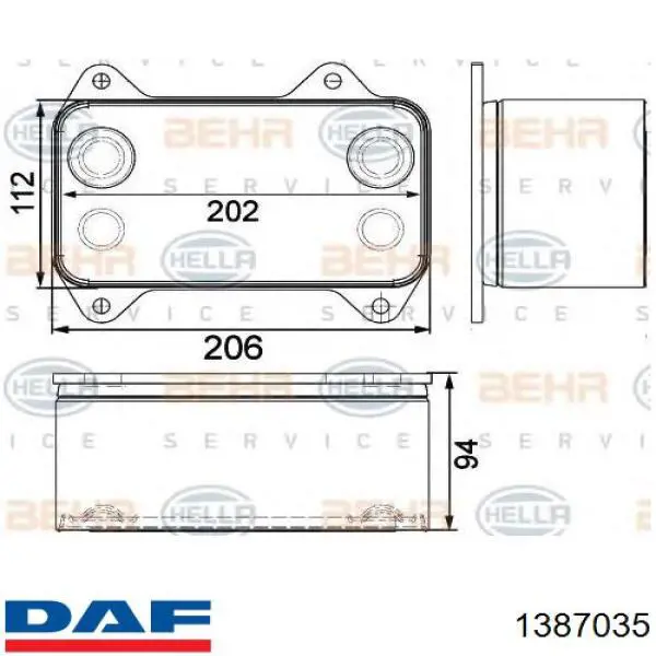 Масляный радиатор 1387035 DAF