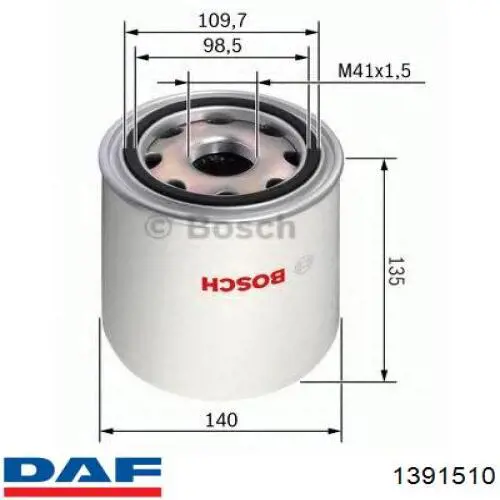 1391510 DAF фильтр осушителя воздуха (влагомаслоотделителя (TRUCK))