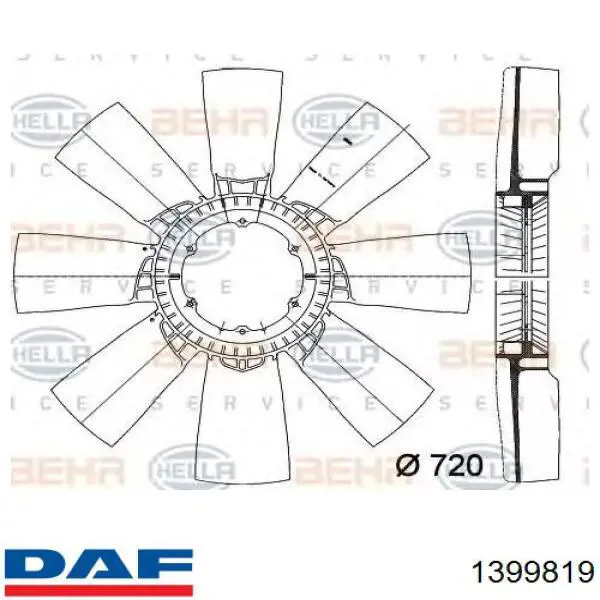Вискозная муфта DAF 1399819 цена, от 133.55 USD