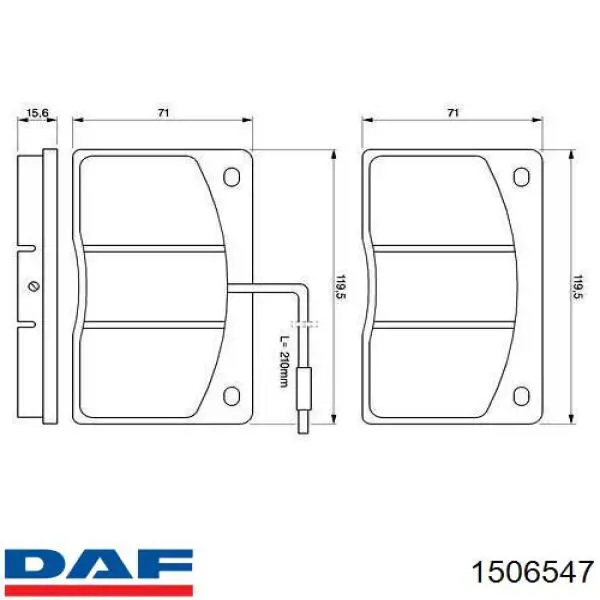 1506547 DAF Колодки передние