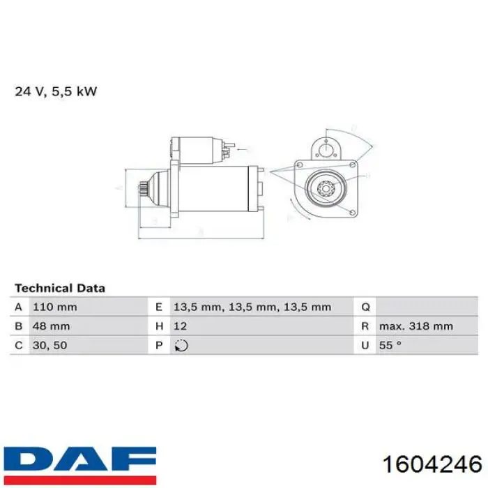 Стартер DAF 1604246