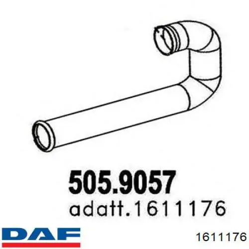 1611176 DAF Выхлопная труба