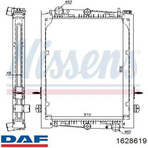 1628619 DAF Радиатор основной