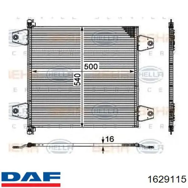 Конденсатор кондиционера DAF 1629115 цена, от 110.24 USD