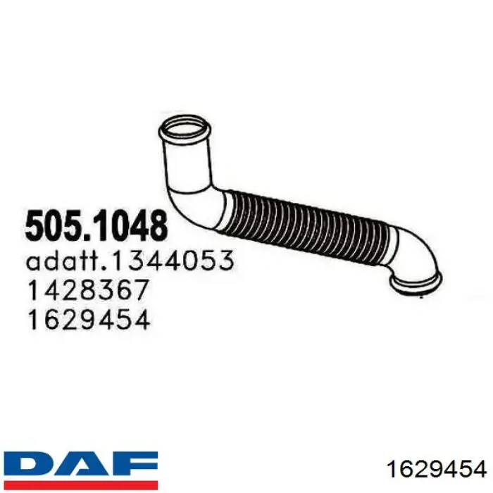 Купить 1629454 DAF Выхлопная труба