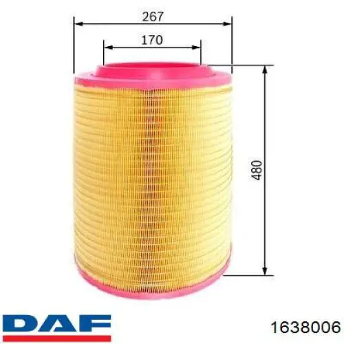 1638006 DAF Воздушный фильтр двигателя