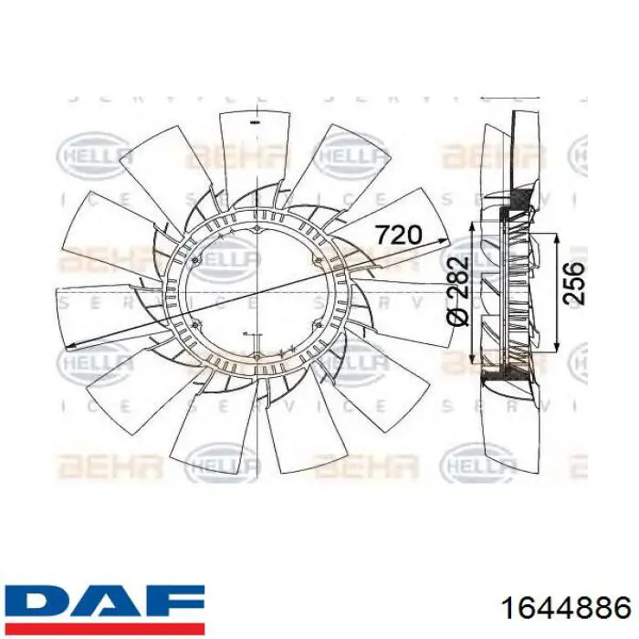 Купить 1644886 DAF Крыльчатка радиатора охлаждения