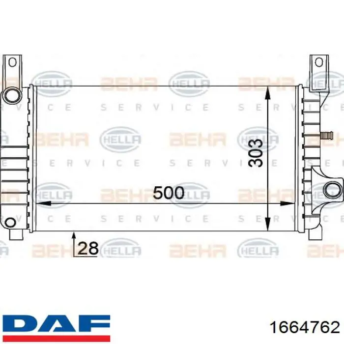 Помпа охлаждения DAF 1664762 цена, от 133.18 USD