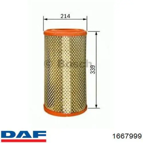 Элемент воздушного фильтра DAF 1667999 цена, от 32.14 USD