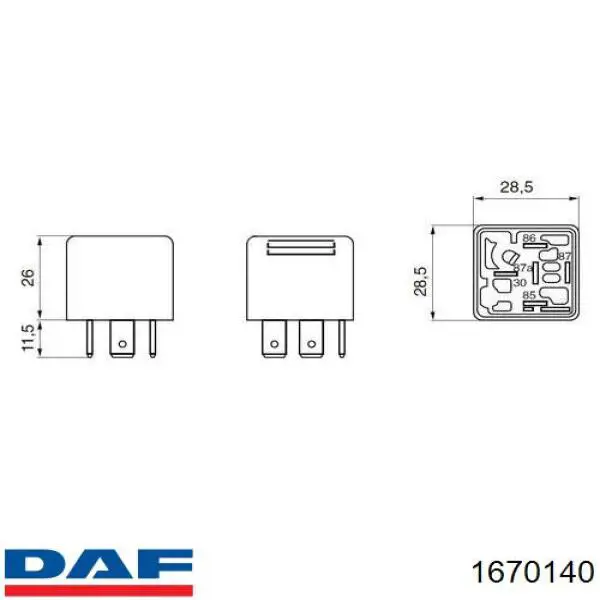 Реле указателей поворотов 1670140 DAF