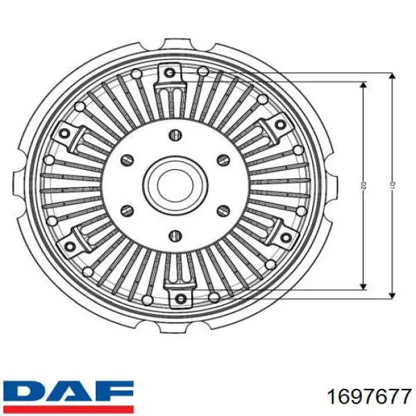 Крыльчатка радиатора охлаждения 1697677 DAF