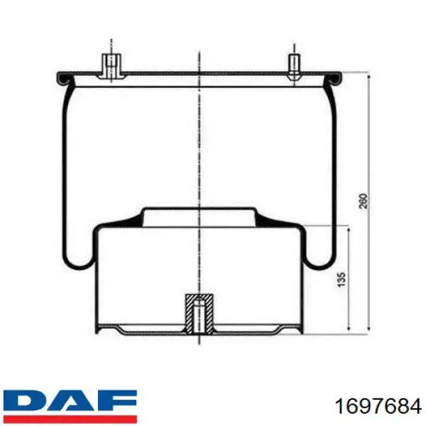 Купить 1697684 DAF Пневмоподушка (пневморессора) моста заднего