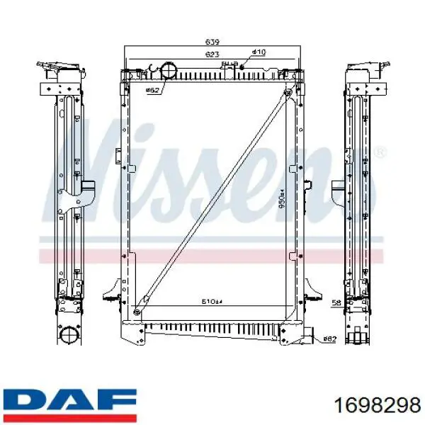 Радиатор 1698298 DAF