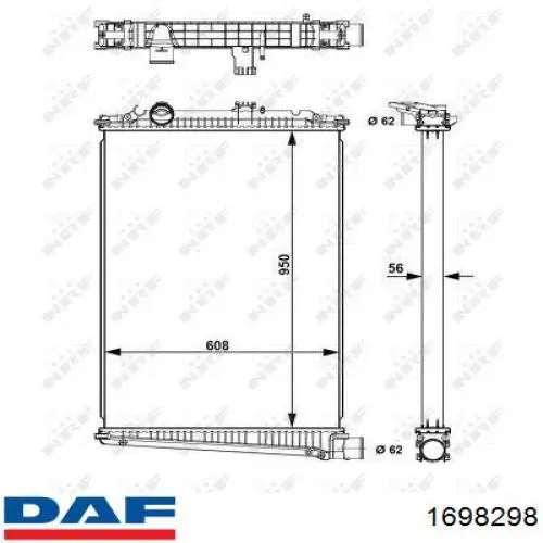 1698298 DAF Радиатор основной
